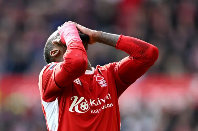 Callum Hudson-Odoi of Nottingham Forest reacts