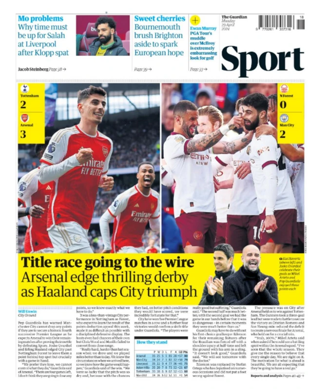 Guardian back page