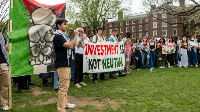 Protesters at Brown University