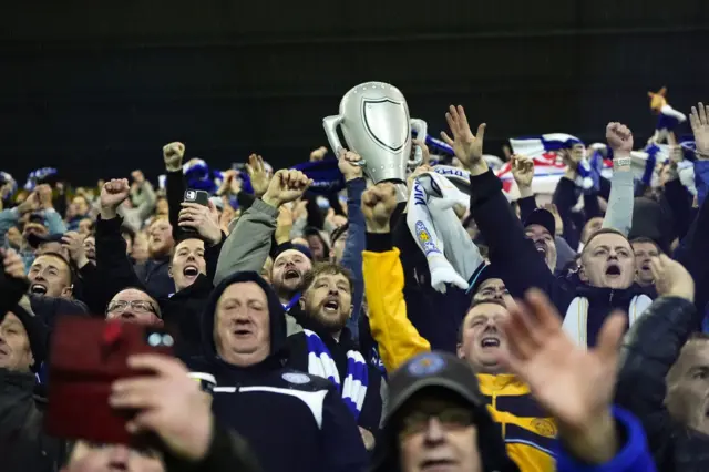 Leicester fans celebrate