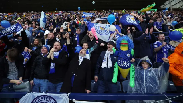 Leicester fans at Preston