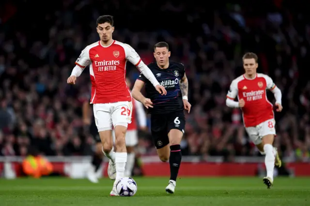 Havertz drives downfield.