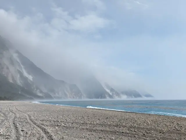 The rugged east coast where landslides crashed into the sea below