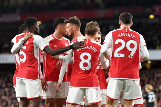 Arsenal celebrate their opener