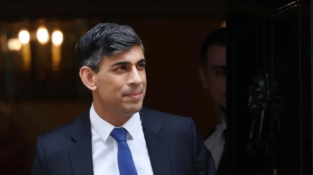 British Prime Minister Rishi Sunak departs 10 Downing Street to attend the Prime Minister's Questions (PMQs) at the Parliament in London, Britain, 20 March 2024.