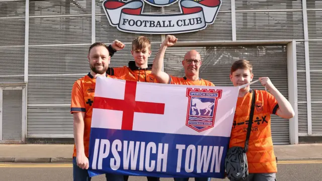 Ipswich fans at the CBS Arena ahead of kick-off