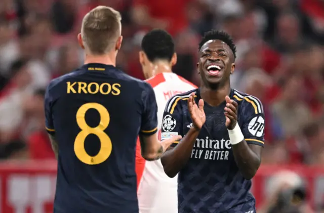 Vinicius thanks Kroos after his assist for the opener