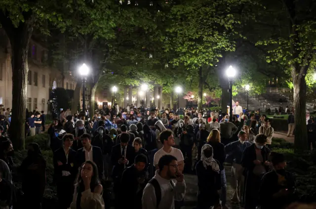 Student protests at Columbia's Hamilton Hall