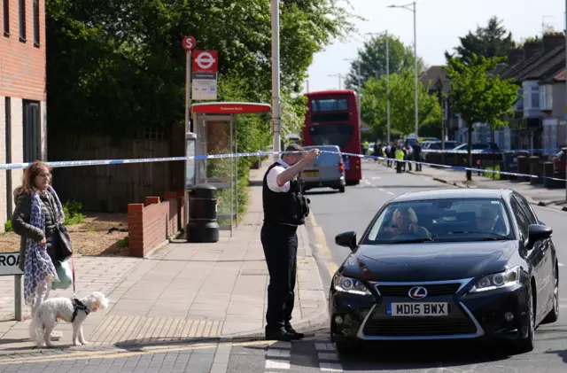 Police at the scene in Hainault, east London