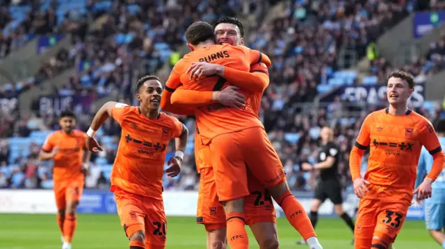 Kieffer Moore celebrates for Ipswich Town