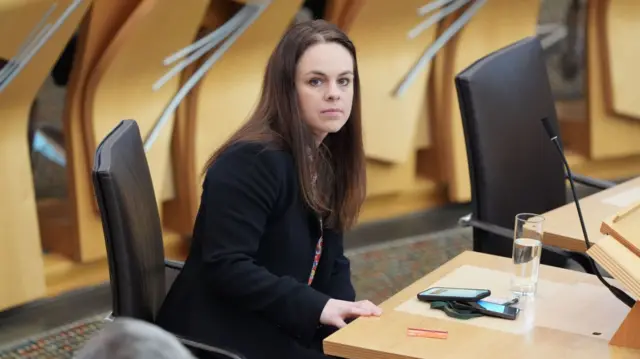 Former Finance Secretary Kate Forbes sitting in parliament.