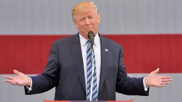 Trump at the Greensboro, North Carolina, campaign rally in October 2016