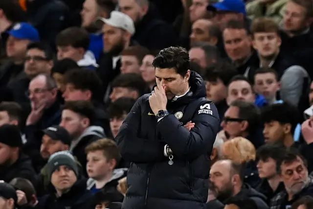 Mauricio Pochettino looks on