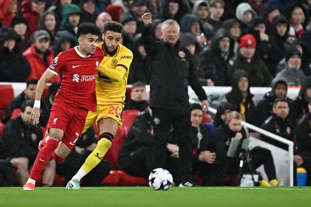 Luis Diaz on the ball for Liverpool