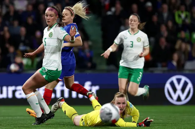 Courtney Brosnan in action against France