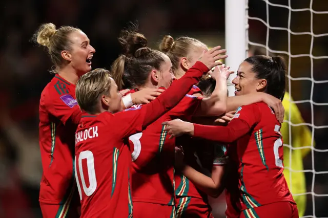 Wales players celebrate