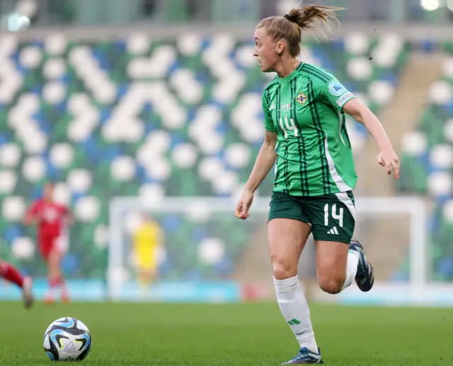 Lauren Wade in action for Northern Ireland