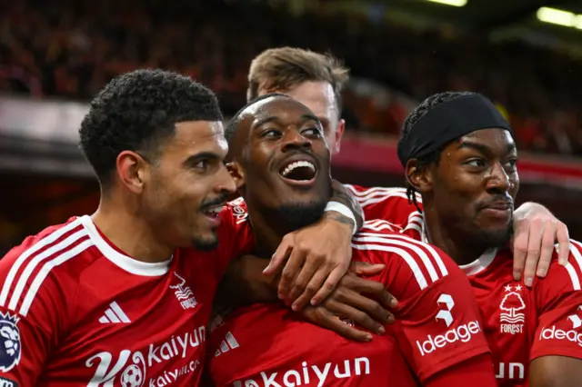 Nottingham Forest players celebrate