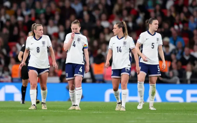 England look disappointed after Sweden draw