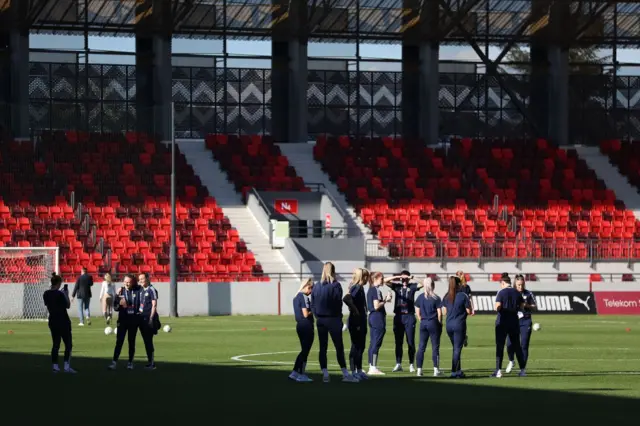 Scotland players in Serbia