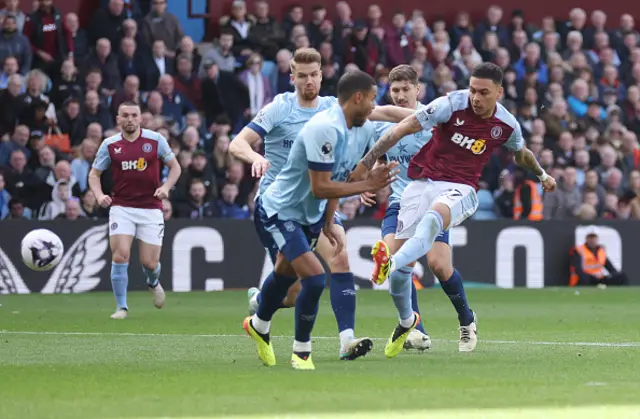 Morgan Rogers of Aston Villa scores a goal to make it 2-0