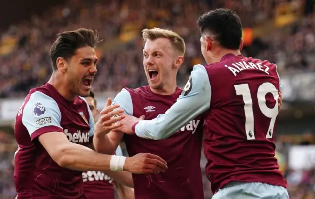 james Ward-Prowse celebrates with teammates