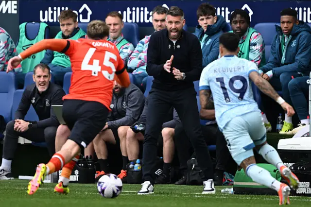 Rob Edwards on the touchline