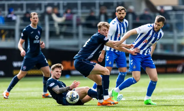 Ross County and Kilmarnock players