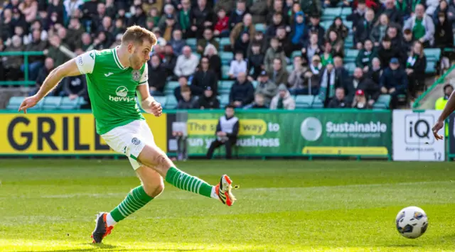 Chris Cadden scores for Hibernian against St Johnstone