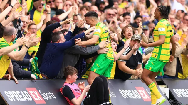 Norwich celebrate scoring