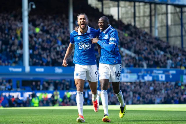 Dominic Calvert-Lewin celebrates scoring his teams first goal