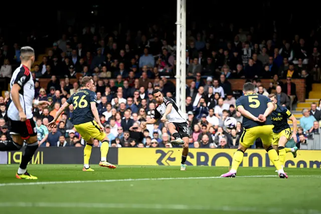 Antonee Robinson shoots at goal