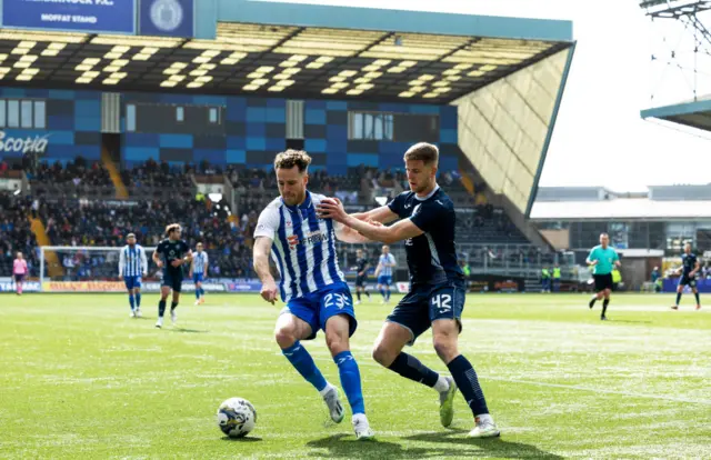 Kilmarnock's Marley Watkins with Ross County's Ryan Leak