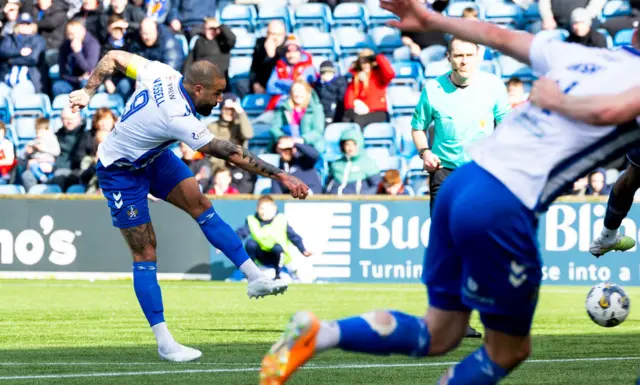 Kyle Vassell scores for Kilmarnock against Ross County