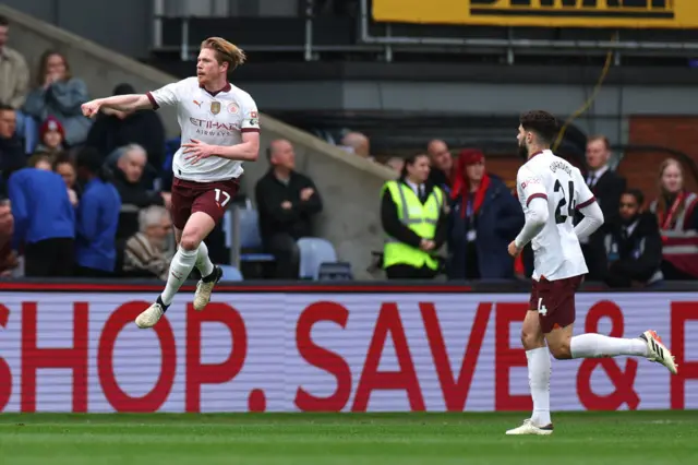 De bruyne celebrates his equaliser