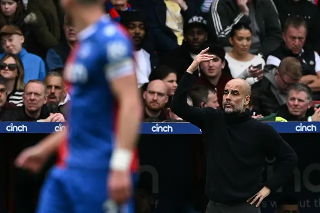 Pep Guardiola on the touchline