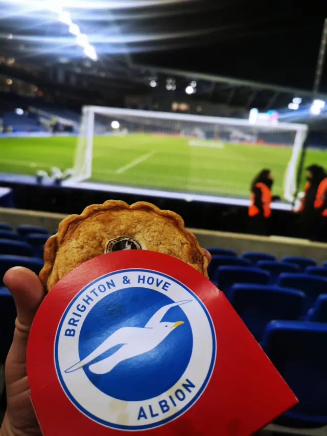 Pie at Brighton v Arsenal game