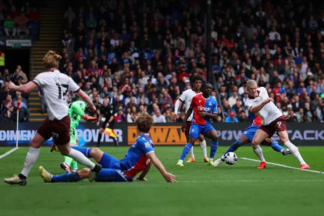 Erling Haaland scores from close range