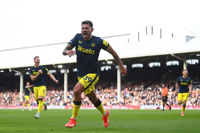 Bruno Guimares celebrates