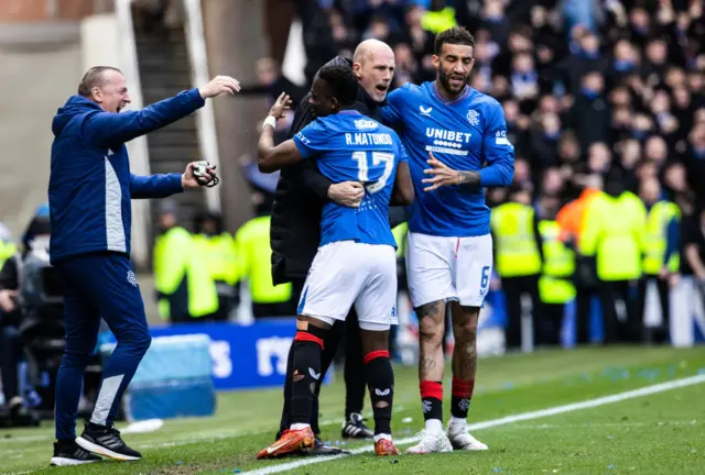 Philippe Clement celebrates with Rabbi Matondo