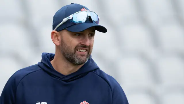 Nathan Lyon during a Lancashire warm-up