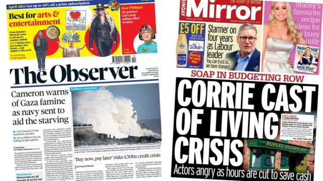 The Observer and Sunday Mirror on the BBC's paper review