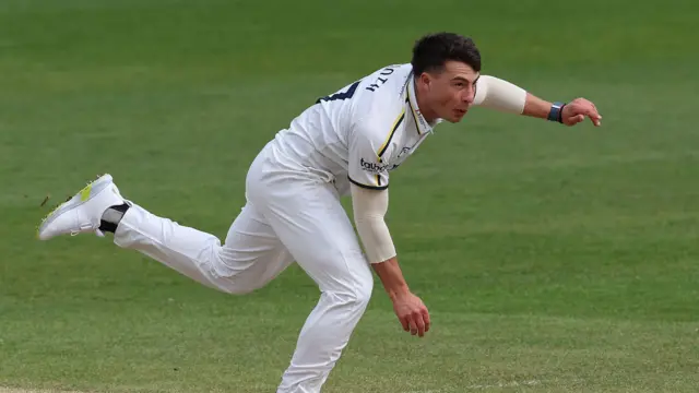 Michael Booth bowls for Warwickshire