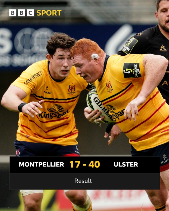 FT: Montpellier 17-40 Ulster