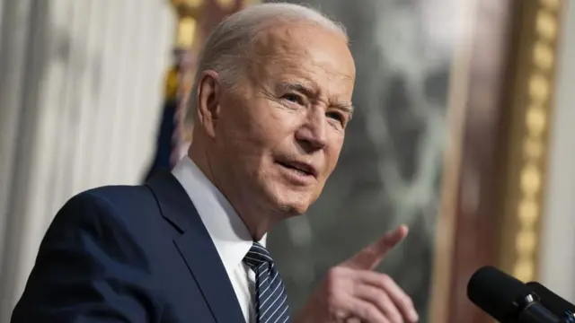 US President Joe Biden delivers remarks on lowering healthcare costs for Americans, in the Indian Treaty Room of the Eisenhower Executive Office Building on the White House complex, in Washington, DC, USA, 03 April 2024.