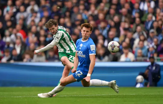 Wycombe's Kieran Sadlier shoots over the bar