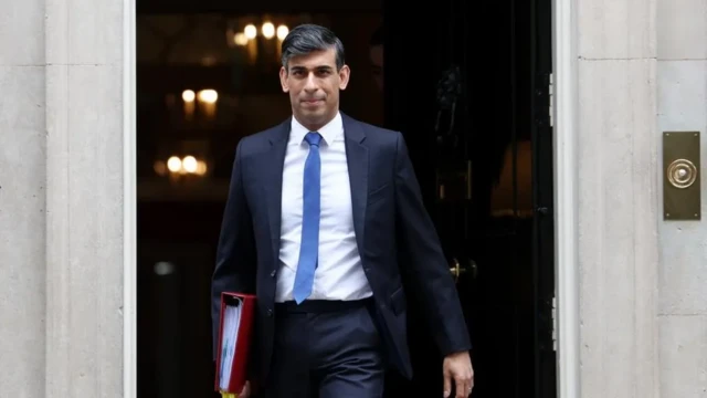 UK Prime Minister Rishi Sunak leaves Downing Street