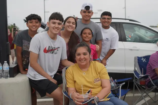 Araceli's family turned out to watch the spectacle