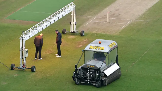 Edgbaston pitch inspection