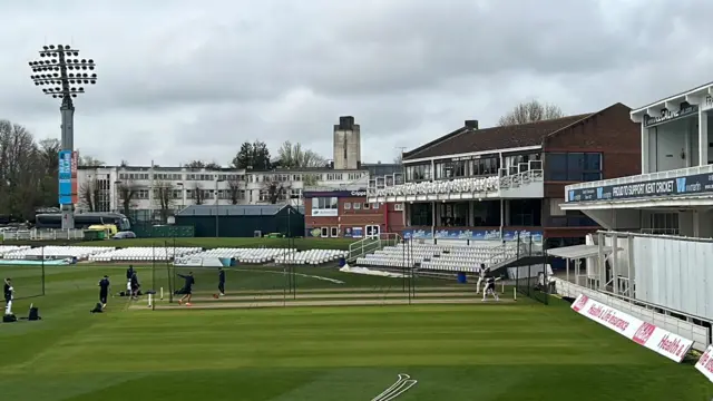 Players netting before the final day at Canterbury